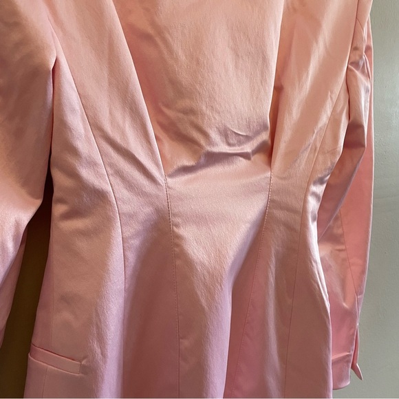 Zara Baby Pink Satin Long Line Blazer – Size XS GUC - Picture 11 of 16